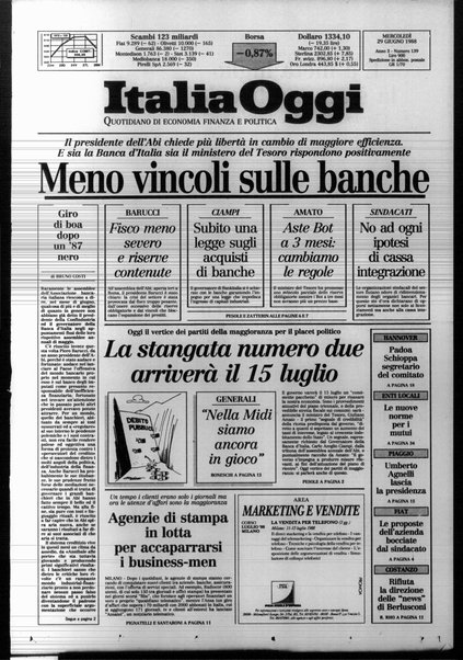 Italia oggi : quotidiano di economia finanza e politica